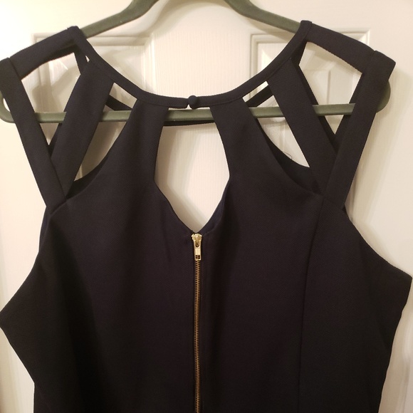 City Chic Navy Blue Fit and Flare Dress Formal - Picture 5 of 5